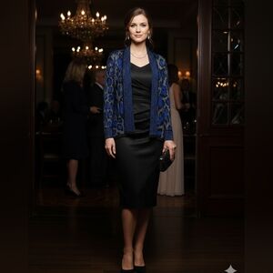 Ruby Rd. Blue and Black Cardigan